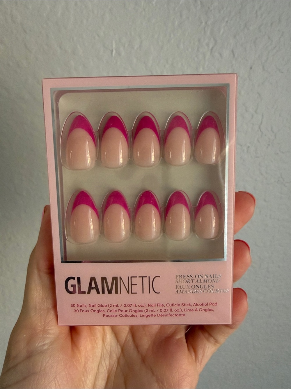 Glamnetic press on nails in raspberry sorbet